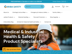 aribasafety.com homepage screenshot