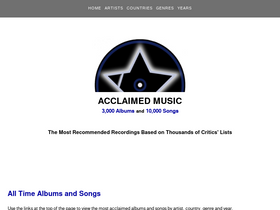 'acclaimedmusic.net' screenshot