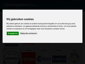 'openingstijdengids.nl' screenshot