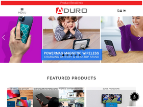 Aduro Products homepage screenshot