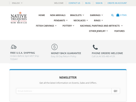 nativetreasuresnm.com homepage screenshot