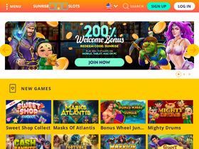 'sunriseslots.com' screenshot