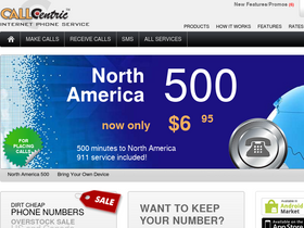 'callcentric.com' screenshot