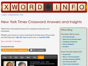 'xwordinfo.com' screenshot