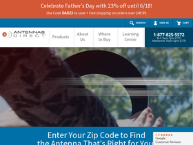 'antennasdirect.com' screenshot
