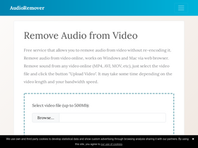'audioremover.com' screenshot