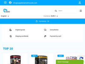 'supplements4muscle.com' screenshot
