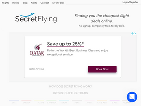 'secretflying.com' screenshot