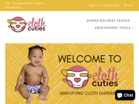 clothcuties.com homepage screenshot