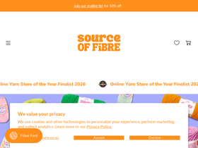 Sourceoffibre homepage screenshot