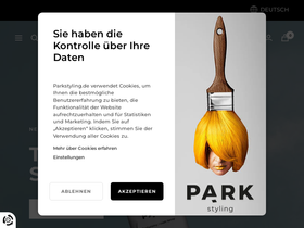 PARK Styling homepage screenshot