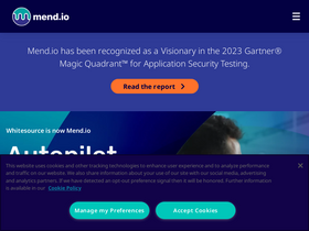 'mend.io' screenshot