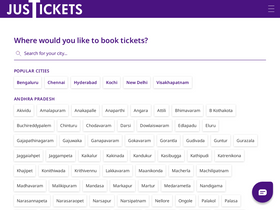 'justickets.in' screenshot