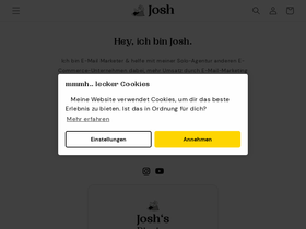 Josh homepage screenshot