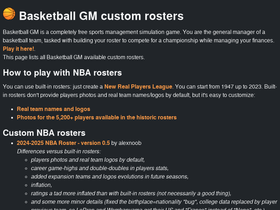 Basketball gm best sale nba roster