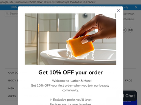 Lather and More! website screenshot