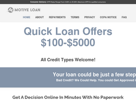 'motiveloan.com' screenshot
