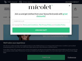 'micolet.co.uk' screenshot