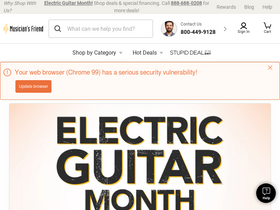 'musiciansfriend.com' screenshot