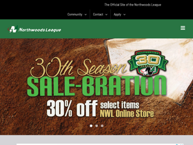 'northwoodsleague.com' screenshot