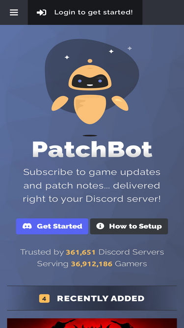 PatchBot - The #1 Discord Bot for Patch Notes and Game Updates