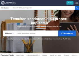 'lacakharga.com' screenshot