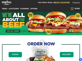 'metrodiner.com' screenshot