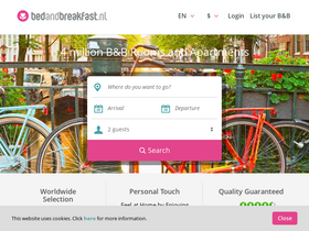 'bedandbreakfast.nl' screenshot
