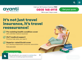 'avantitravelinsurance.co.uk' screenshot