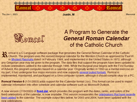 'romcal.net' screenshot