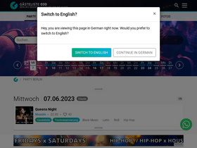 'gaesteliste030.de' screenshot