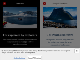 'hurtigruten.co.uk' screenshot