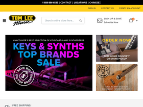 'tomleemusic.ca' screenshot