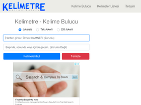 'kelimetre.com' screenshot