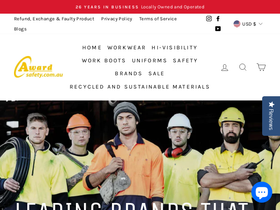 awardsafety.com.au homepage screenshot