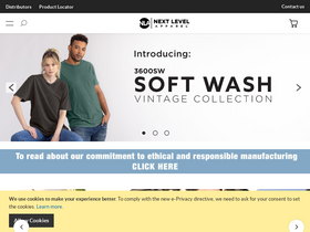 'nextlevelapparel.com' screenshot