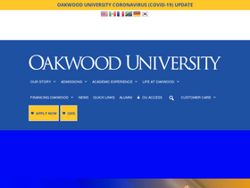 'graduate.oakwood.edu' screenshot