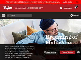 'taylorguitars.com' screenshot