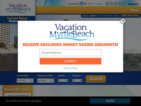 'vacationmyrtlebeach.com' screenshot