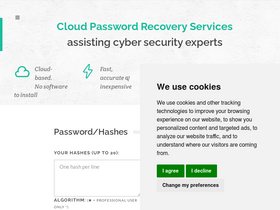 'onlinehashcrack.com' screenshot