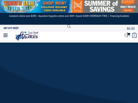 'topshelfaquatics.com' screenshot