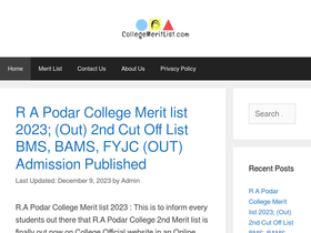 'collegemeritlist.com' screenshot