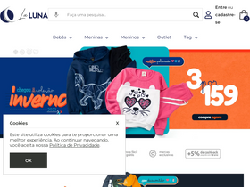 'lalunamodas.com.br' screenshot