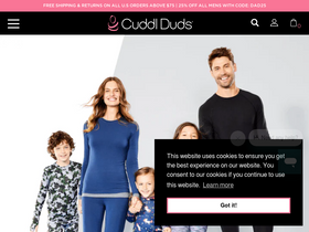 Cuddl Duds website screenshot