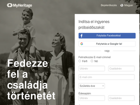 'myheritage.hu' screenshot