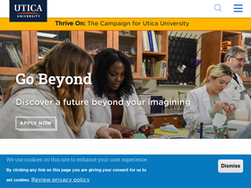 'utica.edu' screenshot