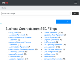 'onecle.com' screenshot