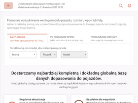 'rozmiary-opon.pl' screenshot