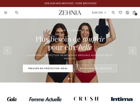 Zehnia homepage screenshot
