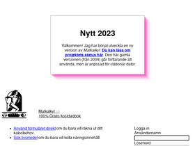 'matkalkyl.se' screenshot